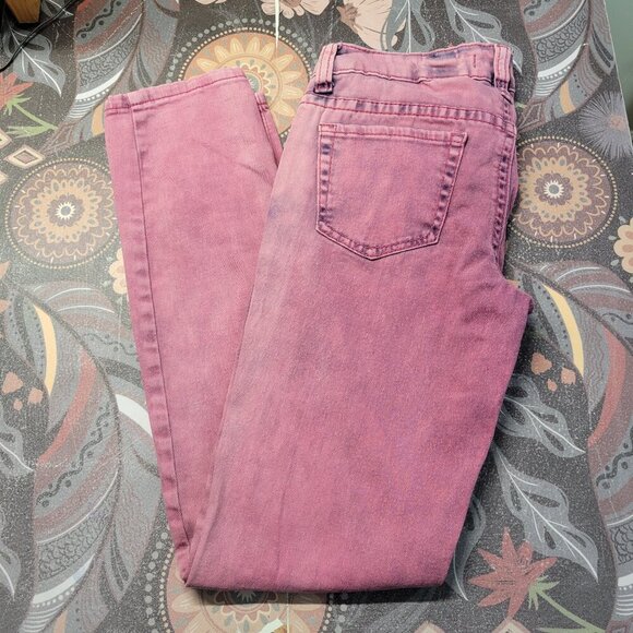 Soundgirl Juniors 3 Pink Purple Tie Dye Low Rise Skinny Jeans Vintage Y2K - Picture 1 of 10